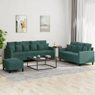 Banken loungeset met zachte fluweel bekleding en comfortabele totale afmetingen - Banken