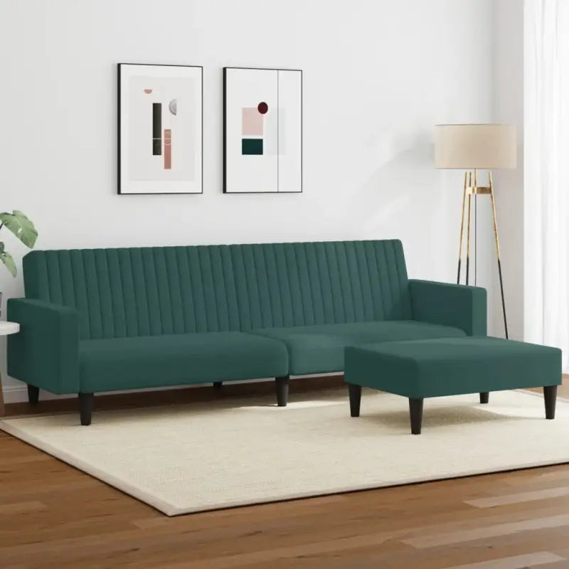 Banken loungeset met zachte fluweel en prettige hoogte rugleuning - Donkergroen / Met armleuning - Banken