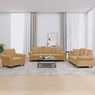 Banken loungeset met zachte fluweel stof en perfecte totale afmetingen - Bruin / met kussens - Banken