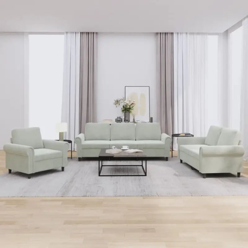 Banken loungeset met zachte fluweel stof en perfecte totale afmetingen - Banken