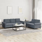 Banken loungeset met zachte fluweelstof en elegante totale afmetingen - Donkergrijs / Zonder voetenbank - Banken