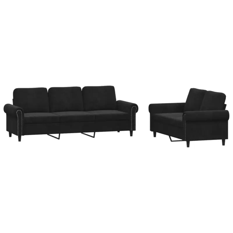 Banken loungeset met zachte fluweelstof en elegante totale afmetingen - Banken
