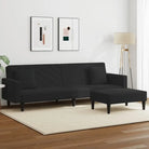 Banken loungeset met zachte fluwelen bekleding en comfortabele hoogte rugleuning - Zwart / Met armleuning - Banken