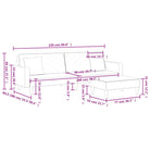 Banken loungeset met zachte fluwelen bekleding en comfortabele hoogte rugleuning - Banken