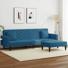 Banken loungeset met zachte fluwelen bekleding en comfortabele hoogte rugleuning - Blauw / Met armleuning - Banken