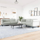 Banken loungeset met zachte fluwelen stof voor comfortabele ontspanning - light grey? / 2-zits + 3-zits - Banken