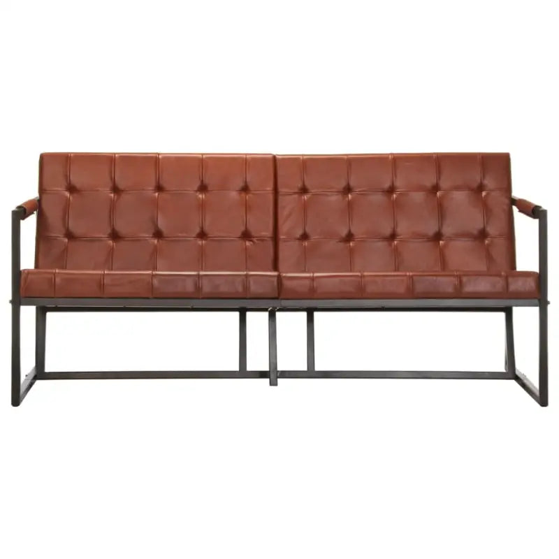 Banken met echt geitenleer voor een warm en vintage interieur - Bruin / Driezitsbank - Banken