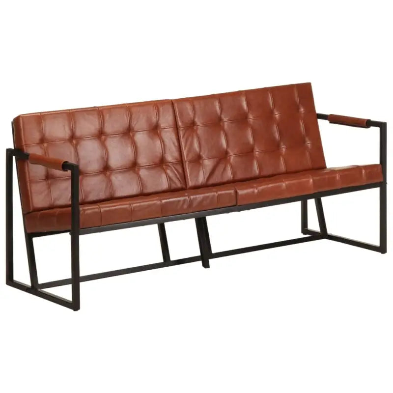 Banken met echt geitenleer voor een warm en vintage interieur - Bruin / Driezitsbank - Banken