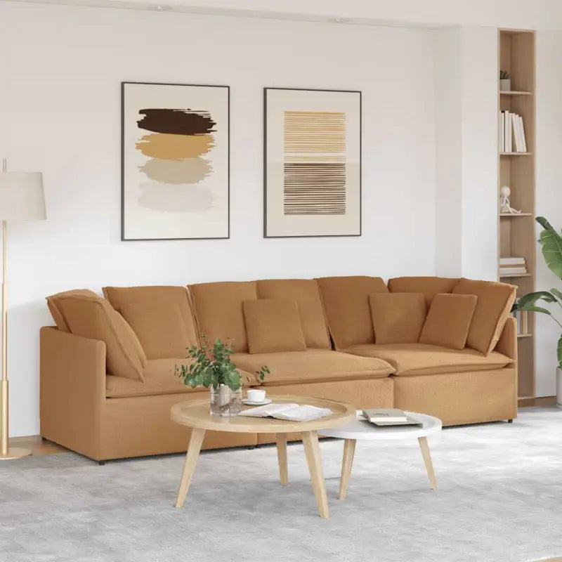 Banken met gekrulde wolachtige stof en totale afmetingen voor elke ruimte - Beige - Banken