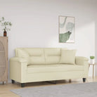 Banken met hoogwaardig kunstleer en comfortabele materiaal vulling - Crème / 140 cm - Banken