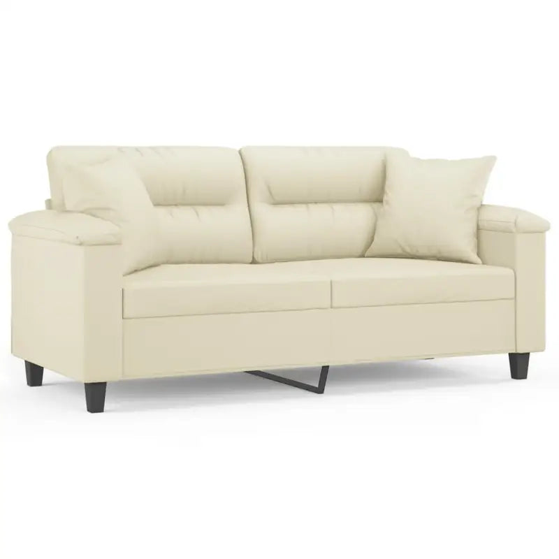Banken met hoogwaardig kunstleer en comfortabele materiaal vulling - Crème / 140 cm - Banken