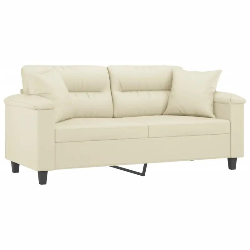 Banken met hoogwaardig kunstleer en comfortabele materiaal vulling - Crème / 140 cm - Banken