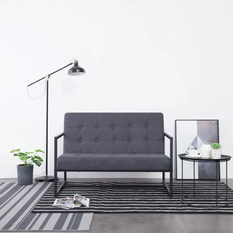 Banken met houten frame en hoogwaardige stalen poten for een moderne woonkamer - Donkergrijs - Banken
