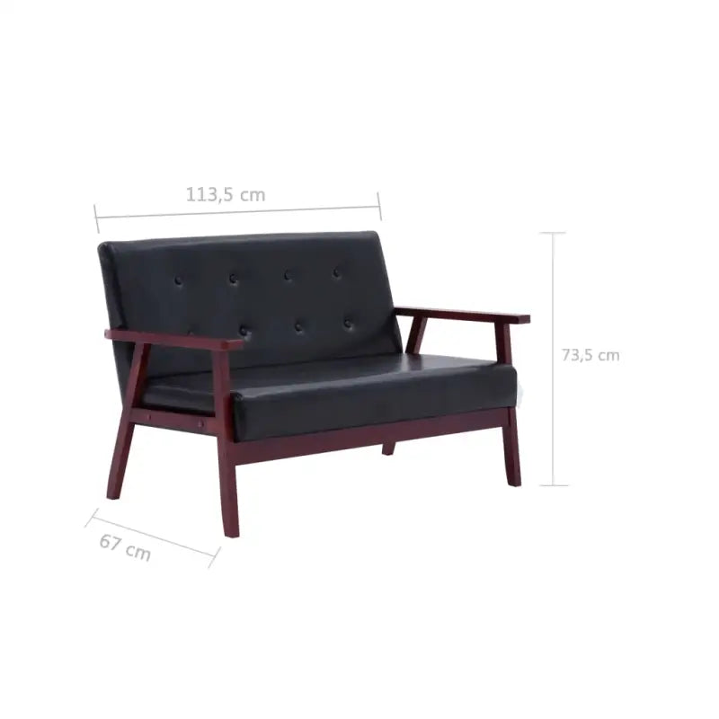 Banken met houten frame en kunstleer voor een retro woonkamer sfeer - Banken