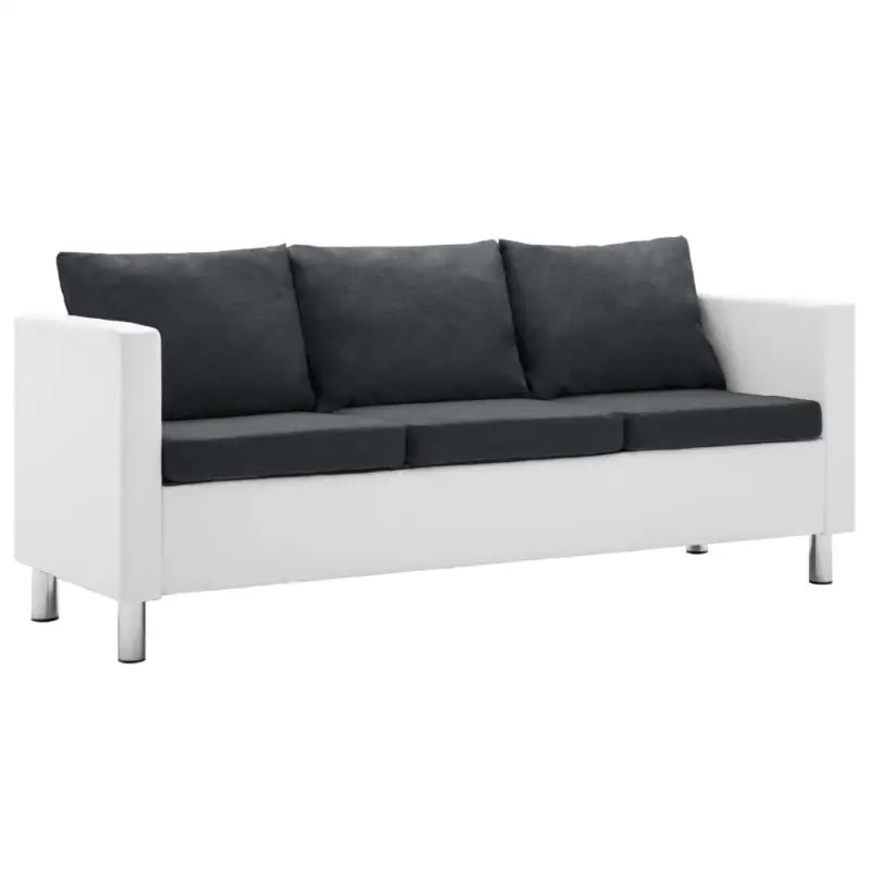Banken met houten frame en stalen poten voor moderne stijl en comfort - Wit en donkergrijs / Driezitsbank - Banken