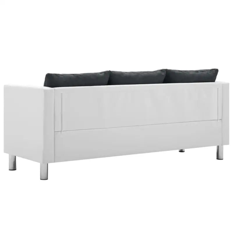 Banken met houten frame en stalen poten voor moderne stijl en comfort - Wit en donkergrijs / Driezitsbank - Banken