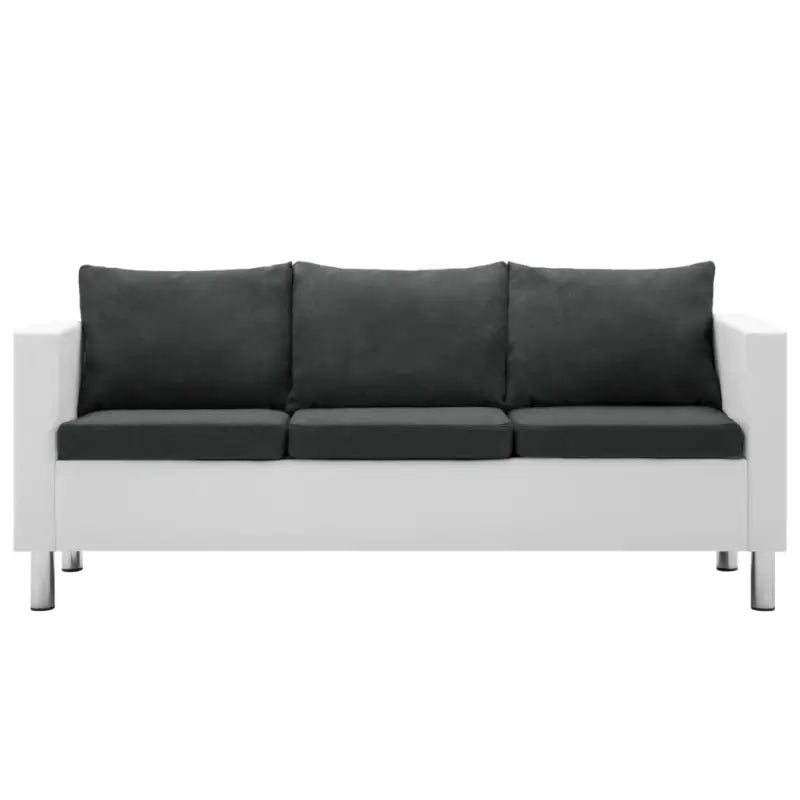 Banken met houten frame en stalen poten voor moderne stijl en comfort - Wit en donkergrijs / Driezitsbank - Banken