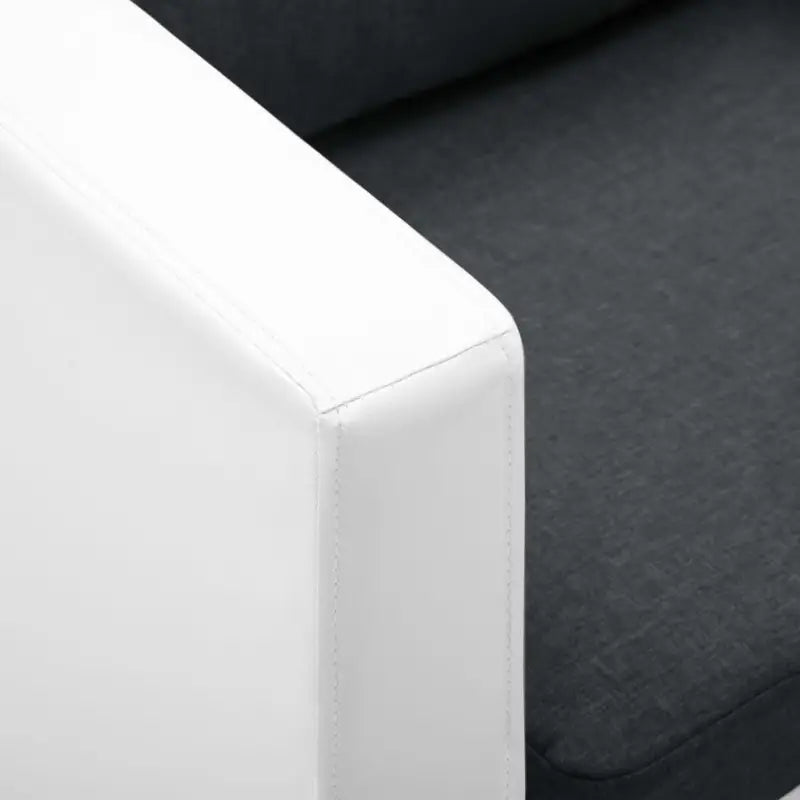 Banken met houten frame en stalen poten voor moderne stijl en comfort - Wit en donkergrijs / Driezitsbank - Banken