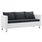 Banken met houten frame en stalen poten voor moderne stijl en comfort - Wit en donkergrijs / Driezitsbank - Banken