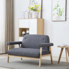 Banken met houten frame en zacht polyester voor comfortabel interieur - Donkergrijs / Tweezitsbank - Banken