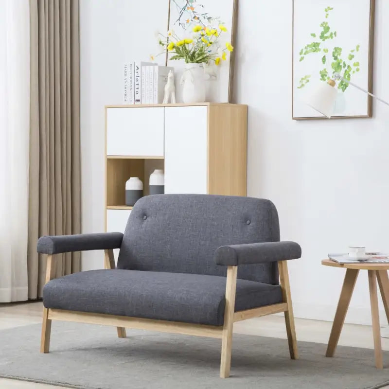 Banken met houten frame en zacht polyester voor comfortabel interieur - Donkergrijs / Tweezitsbank - Banken