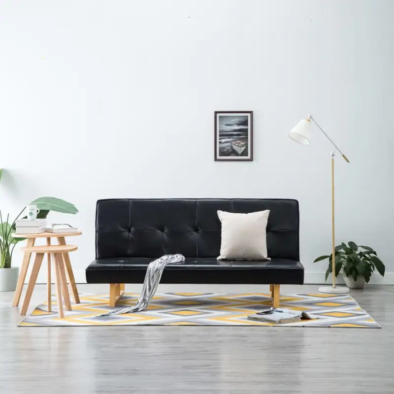 Banken met houten frame voor dagelijks gebruik en logeerbed - Zwart - Banken