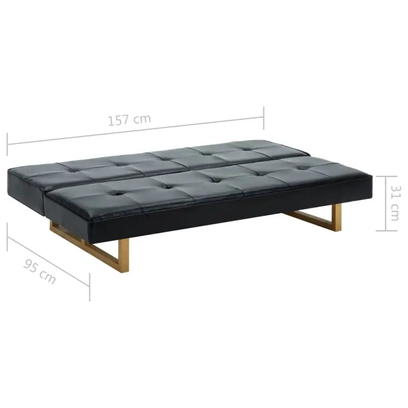 Banken met houten frame voor dagelijks gebruik en logeerbed - Zwart - Banken