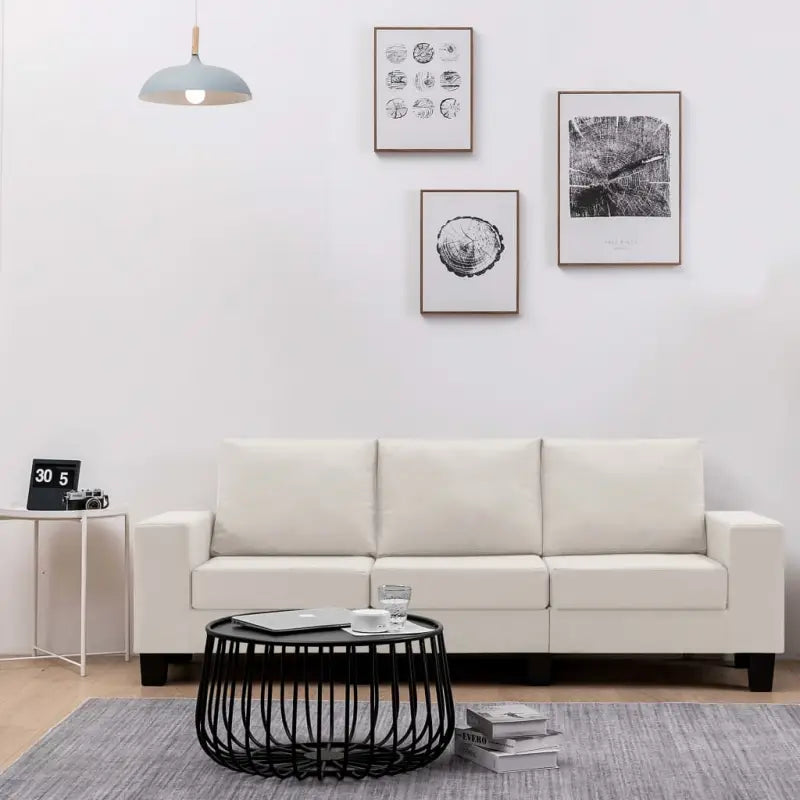 Banken met kunststof poten voor een moderne woonkamer - Crème / Driezitsbank - Banken