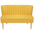 Banken met stoffen bekleding en houten frame voor een modern interieur - Geel - Banken