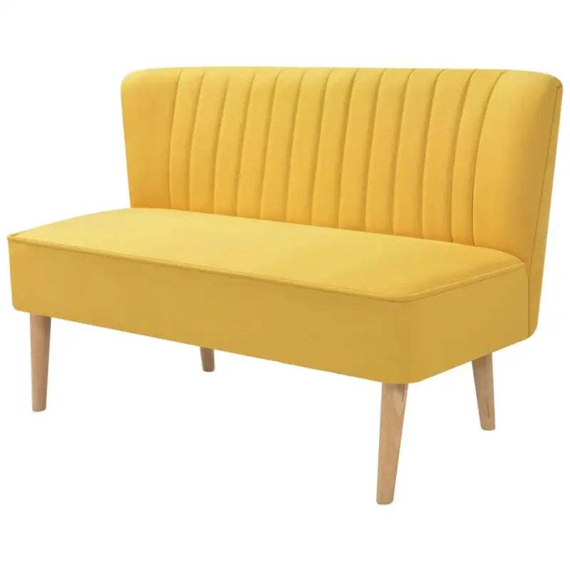 Banken met stoffen bekleding en houten frame voor een modern interieur - Geel - Banken