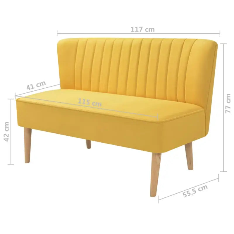 Banken met stoffen bekleding en houten frame voor een modern interieur - Geel - Banken