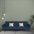 Banken met totale afmetingen en hoogte rugleuning voor comfortabel logeerbed - Blauw - Banken