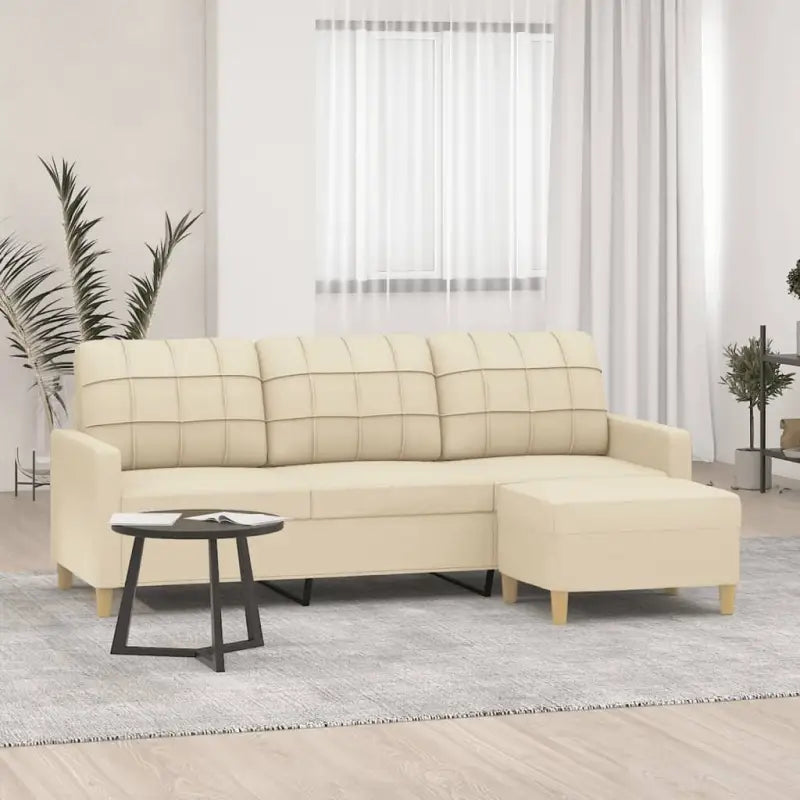 Banken met voetenbank voor gezelligheid en ontspanning - Crème / 180 cm - Banken