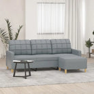 Banken met voetenbank voor gezelligheid en ontspanning - Lichtgrijs / 180 cm - Banken