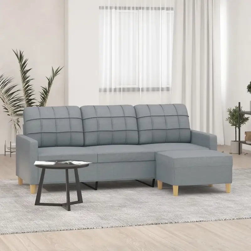 Banken met voetenbank voor gezelligheid en ontspanning - Lichtgrijs / 180 cm - Banken