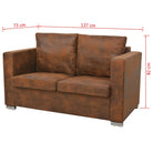 Banken set met houten frame en ruime breedte zitting voor in huis - 1-zitter + 2-zitter - Banken