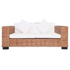 Banken set met natuurlijk rattan levering bevat ruime breedte zitting - 2-zits + 3-zits - Banken