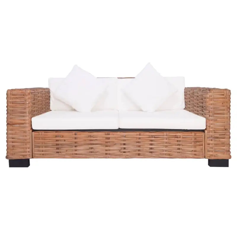 Banken set met natuurlijk rattan levering bevat ruime breedte zitting - 2-zits + 3-zits - Banken