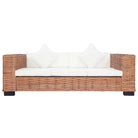 Banken set met natuurlijk rattan levering bevat ruime breedte zitting - 2-zits + 3-zits - Banken