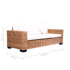Banken set met natuurlijk rattan levering bevat ruime breedte zitting - 2-zits + 3-zits - Banken