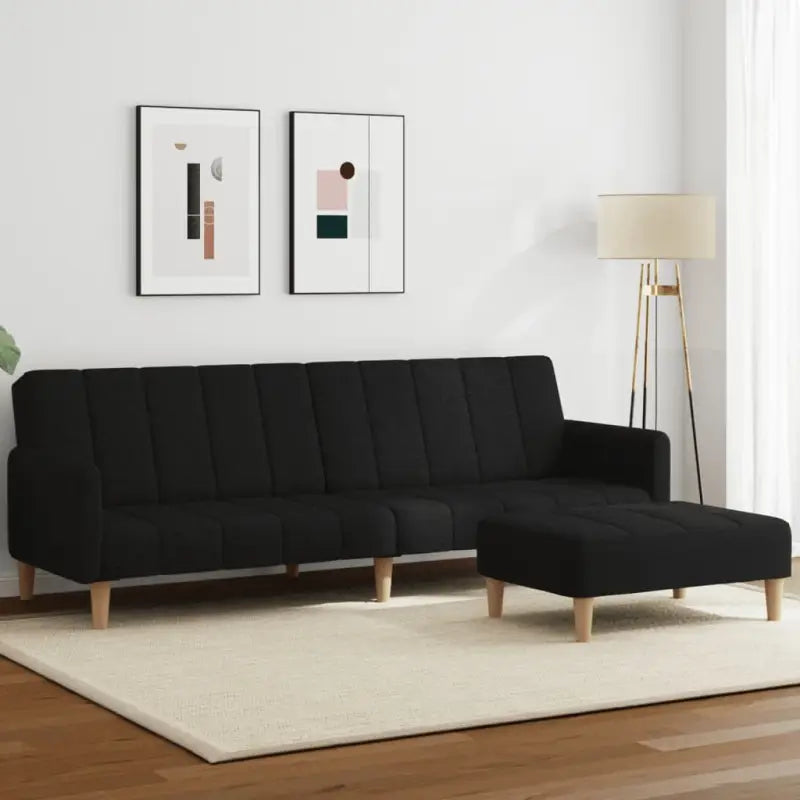 Banken slaapbank met comfortabele kunststof materiaal vulling - Zwart / Met armleuning - Banken