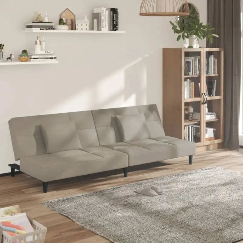 Banken slaapbank met comfortabele zit en duidelijke hoogte rugleuning - Lichtgrijs / Zonder armleuning - Banken