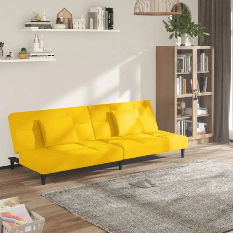 Banken slaapbank met comfortabele zit en duidelijke hoogte rugleuning - Geel / Zonder armleuning - Banken