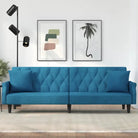 Banken slaapbank met comfortabele zit en totale afmetingen in fluwelen stof - Blauw - Banken