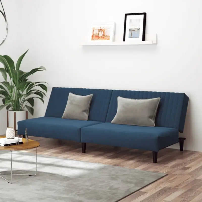 Banken slaapbank met comfortabele zitplaats en volledige afmetingen - Blauw / Zonder armleuning - Banken