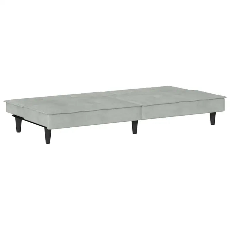 Banken slaapbank met totale afmetingen en luxe fluwelen bekleding - Lichtgrijs - Banken