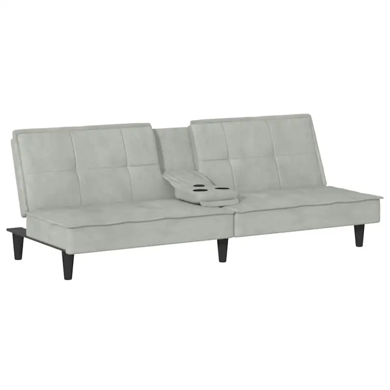 Banken slaapbank met totale afmetingen en luxe fluwelen bekleding - Lichtgrijs - Banken