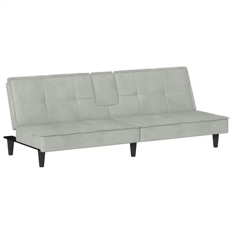 Banken slaapbank met totale afmetingen en luxe fluwelen bekleding - Lichtgrijs - Banken