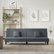 Banken slaapbank met totale afmetingen en zacht fluwelen materiaal - Donkergrijs - Banken