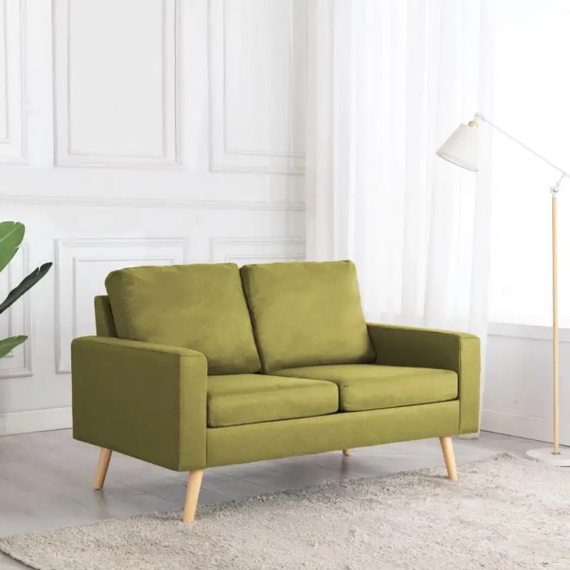 Banken Tweezitsbank met zacht materiaal vulling en comfortabele kussens - Groen / Tweezitsbank - Banken